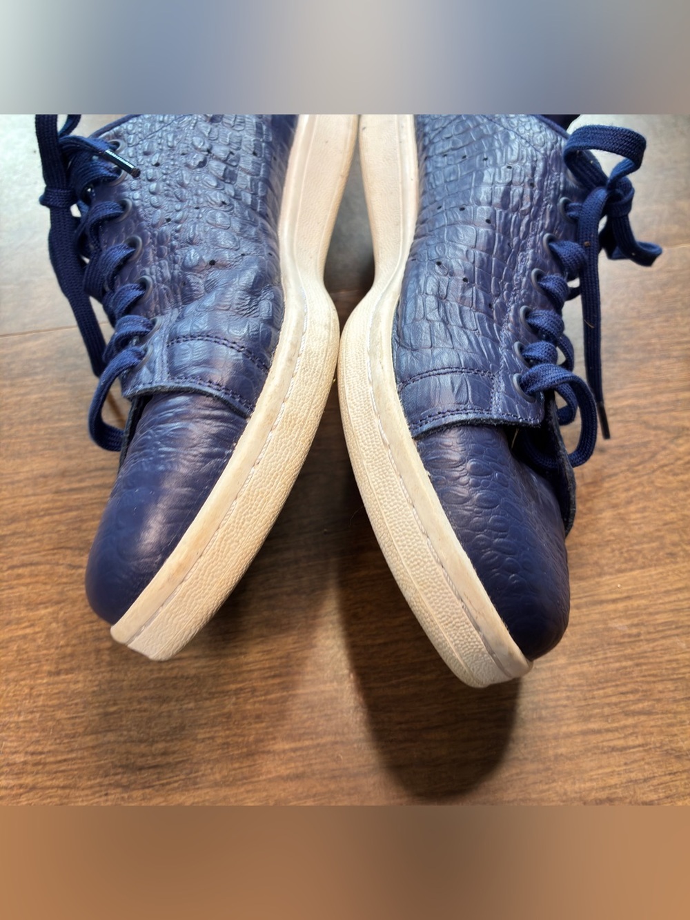 Adidas Stan Smith Croc Embossed  Navy Blue Size 11 AQ2730 Mens  1/16 - Picture 7 of 14